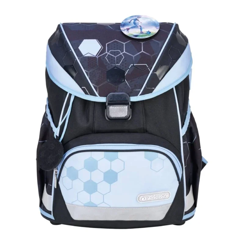 Herlitz iskolatáska UltraLight XL Plus Cyber Soccer, Felszereltsége: 2-klapnis, üres tolltartó, ovál tolltartó, sportzsák
