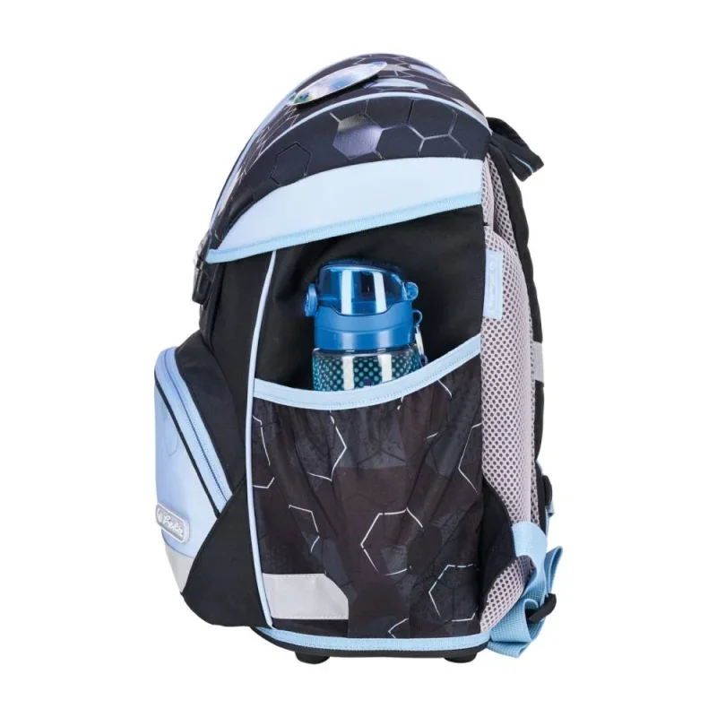 Herlitz iskolatáska UltraLight XL Plus Cyber Soccer, Felszereltsége: 2-klapnis, üres tolltartó, ovál tolltartó, sportzsák