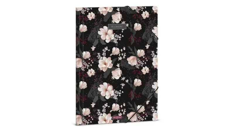 50213740 Ars Una A4 Gumis mappa Flowery black (5374) 24