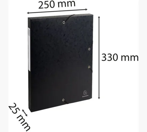 Exacompta füzetbox, A4, 25mm, 600g, fekete