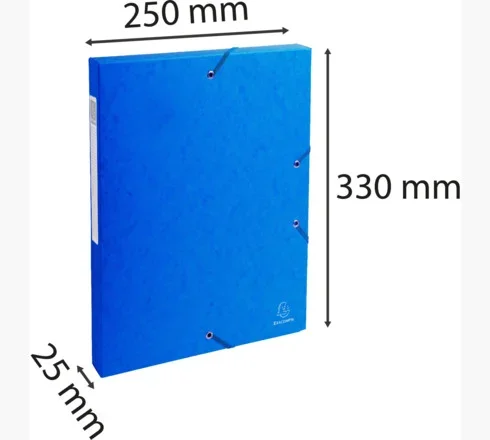 Exacompta füzetbox, A4, 25mm, 600g, kék