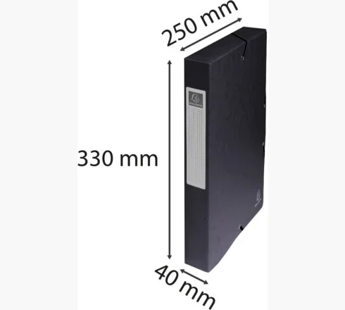 Exacompta füzetbox, A4, 40mm, 600g, fekete