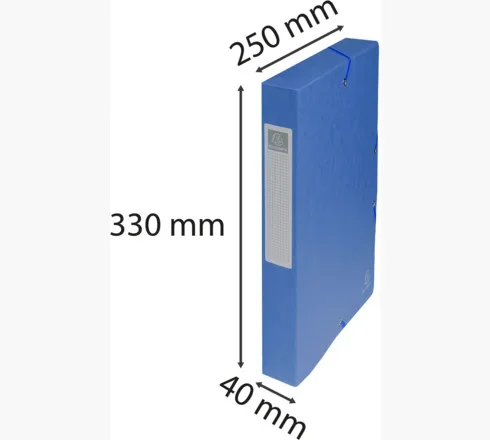 Exacompta füzetbox, A4, 40mm, 600g, kék