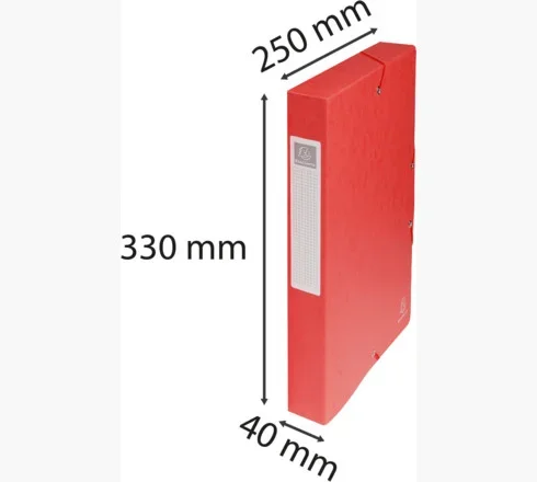 Exacompta füzetbox, A4, 40mm, 600g, piros