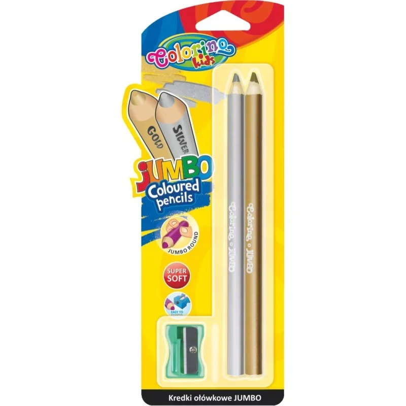 Colorino Kids JUMBO kerek színesceruza arany+ezüst bliszteren