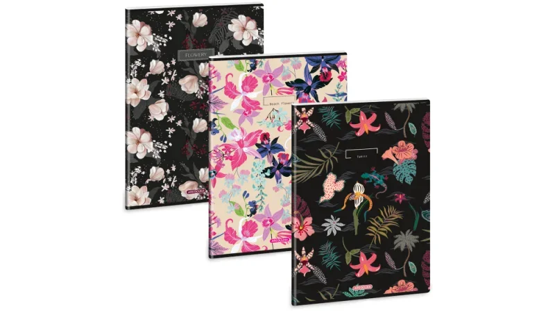 Ars Una A4 extra kapcsos füzet, vonalas Flowers - MIX (5521) 25