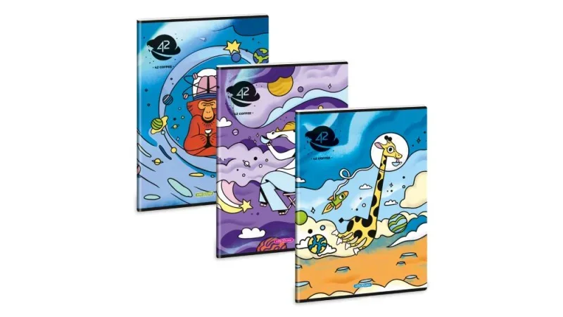 Ars Una A4 extra kapcsos füzet négyzethálós 42 Coffee (5330) 23