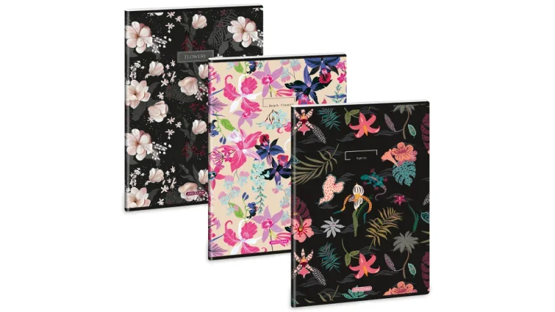 Ars Una A4 extra kapcsos füzet, négyzethálós Flowers - MIX (5521) 25