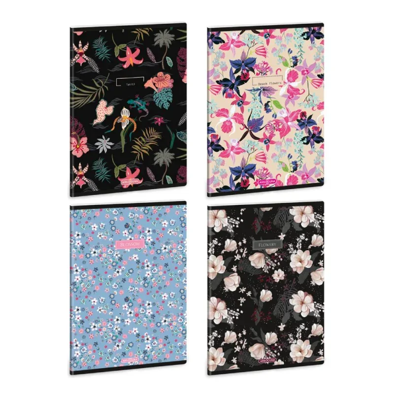 Ars Una A5 extra kapcsos füzet, szótár Flowers-mix (5521) 25