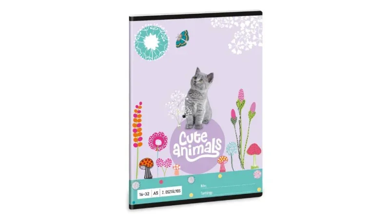 53593689 Ars Una 1632, II. oszt. A5 füzet Cute Animals-kitten (5368) 24