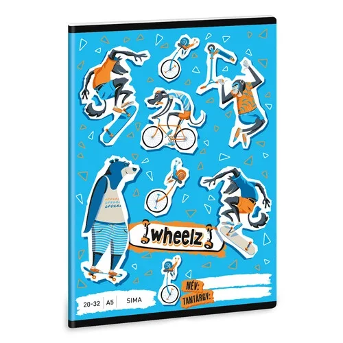 53612625 Ars Una 2032, sima A5 füzet Wheelz (5262) 23