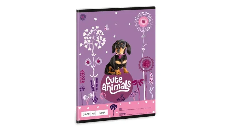 Ars Una 2032, sima A5 füzet Cute Animals-puppy (5369) 24