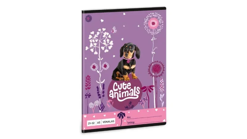 Ars Una 2132, vonalas A5 füzet Cute Animals-puppy (5369) 24