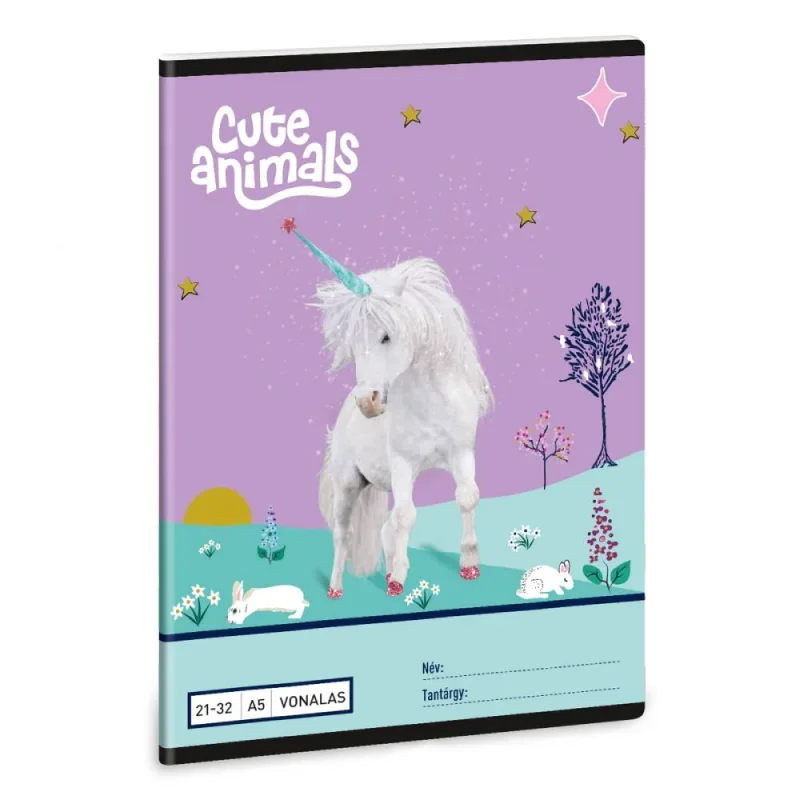 Ars Una 2132, vonalas A5 füzet Cute Animals Unicorn (5448) 25