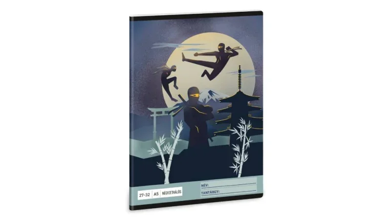 Ars Una 2732, négyzethálós A5 füzet Ninjas in the dark (5457) 25