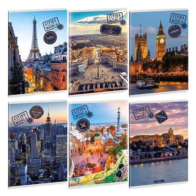 Ars Una A4 extra kapcsos füzet sima Cities of the world (5223) 22