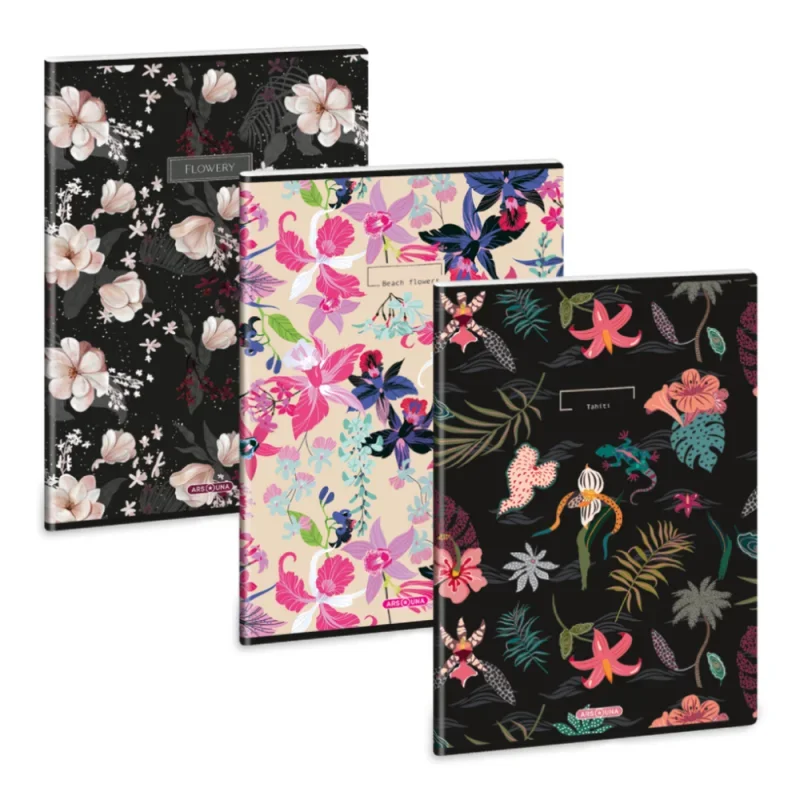 Ars Una A4 extra kapcsos füzet, sima Flowers - MIX (5521) 25
