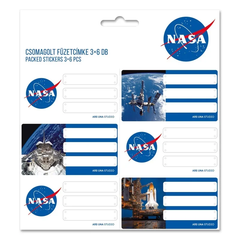 Ars Una csomagolt füzetcímke (3 x 6db) NASA-1 (5063) 20