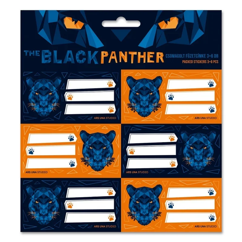 Ars Una csomagolt füzetcímke (3 x 6 db) Black Panther (5082) 21