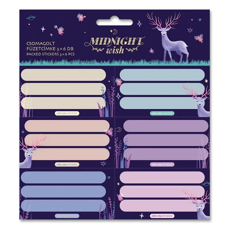 Ars Una csomagolt füzetcímke (3 x 6 db) Midnight Wish (5129) 22