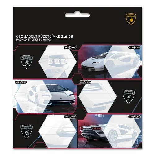 Ars Una csomagolt füzetcímke (3 x 6 db) Lamborghini (5254) 23