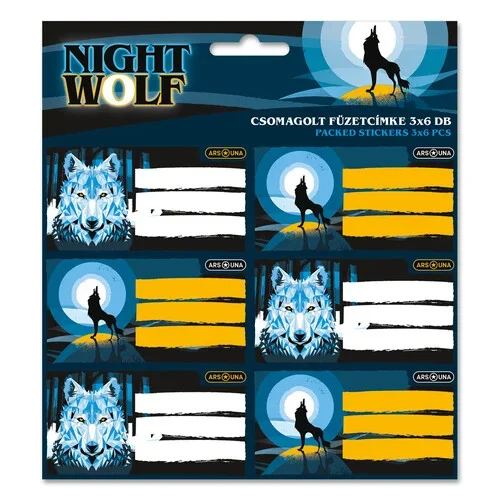 Ars Una csomagolt füzetcímke (3 x 6 db) Nightwolf (5257) 23