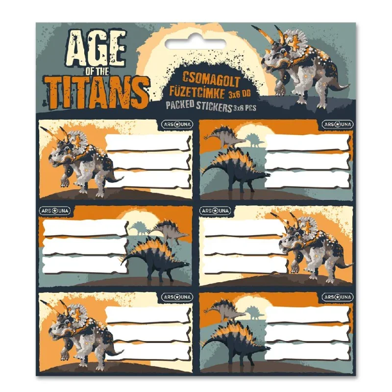 Ars Una csomagolt füzetcímke (3 x 6 db) Age of the Titans (5261) 23