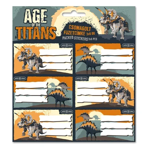Ars Una csomagolt füzetcímke (3 x 6 db) Age of the Titans (5261) 23