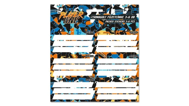 Ars Una csomagolt füzetcímke (3 x 6 db) Player One (5353) 24