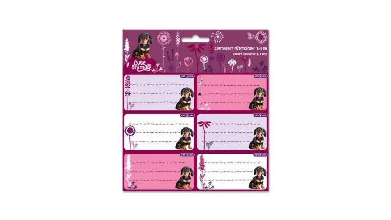 53833693 Ars Una csomagolt füzetcímke (3 x 6 db) Cute Animals-puppy (5369) 24