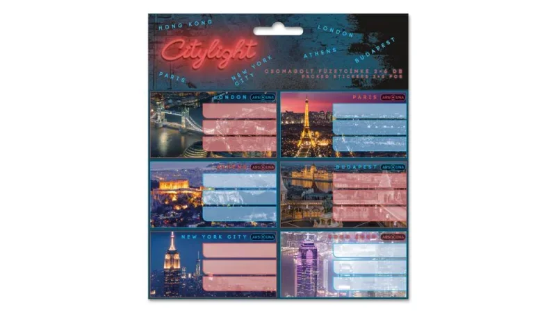 Ars Una csomagolt füzetcímke (3 x 6 db) City light (5420) 24