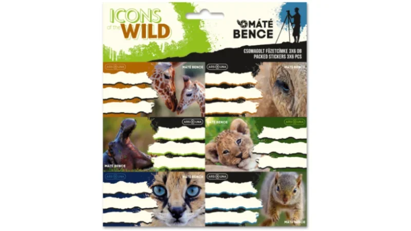 Ars Una csomagolt füzetcímke (3 x 6 db) Icons of the Wild (5492) 25