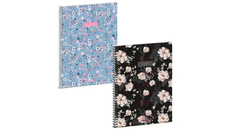 Ars Una A4 spirálfüzet, négyzethálós Flowery-mix (5424) 24