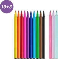 Faber-Castell Filctoll készlet 10+3db glitteres, matricával, unikornisos