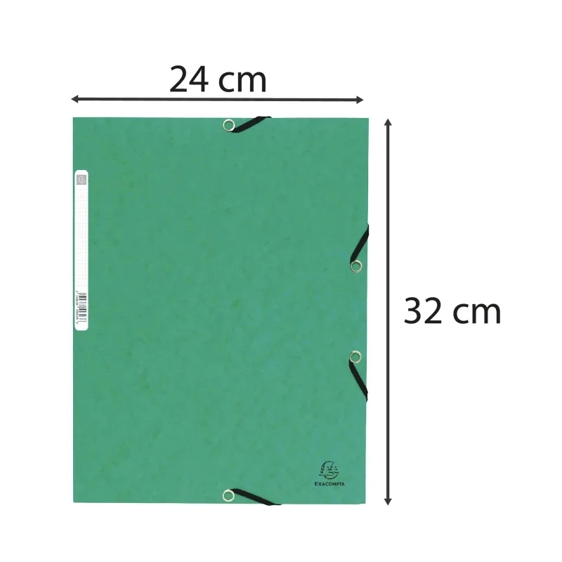 Exacompta gumis mappa, A4, 400g, zöld