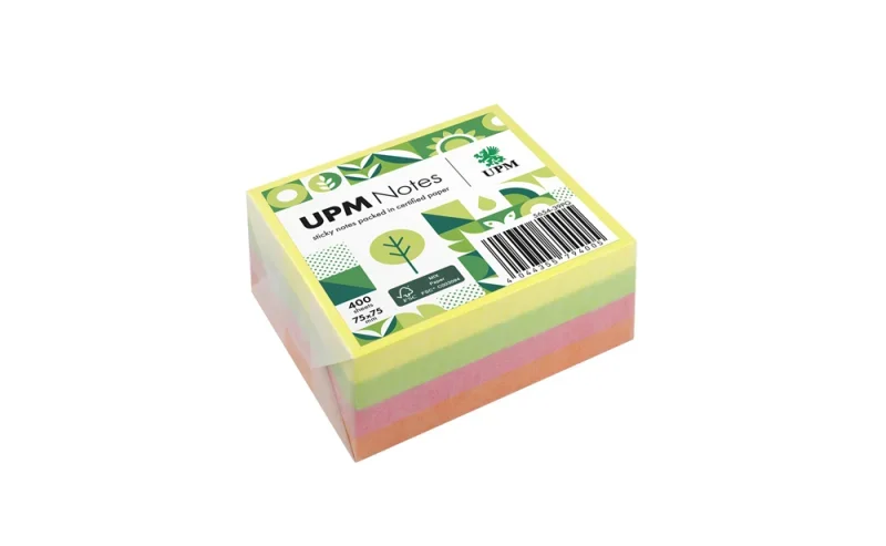 Info Notes UPM önt.jegyzettömb, 75x75mm, 400lap, többszínű