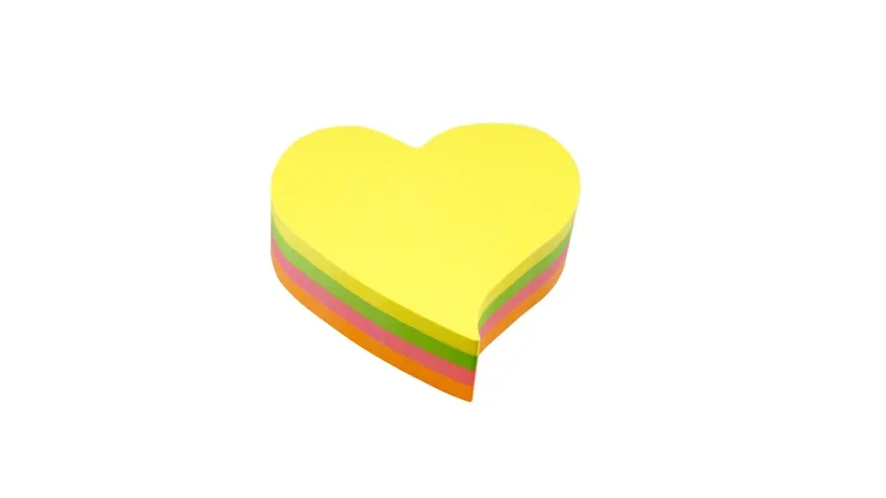 Info Notes önt.jegyzettömb, szív alakú, 70x70mm, 200lap