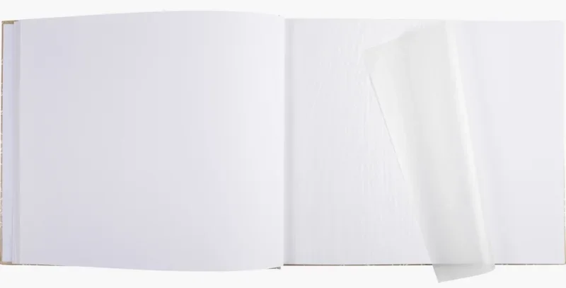 Exacompta fotóalbum (37x29 cm, 40old, 160 fotó) kraft, love, fehér növénymintás esküvői
