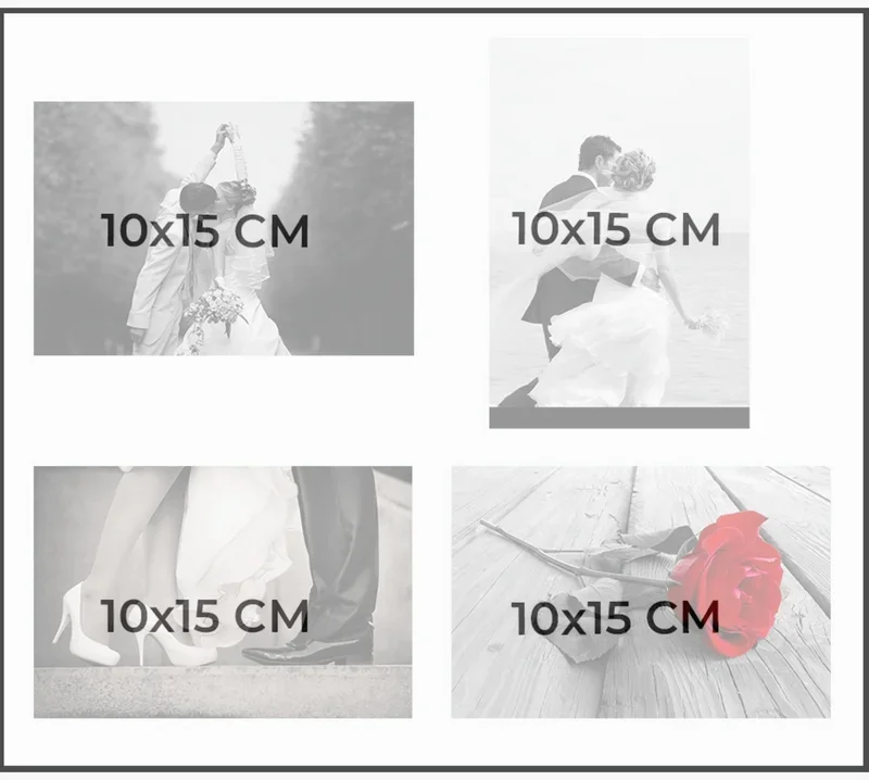 Exacompta fotóalbum (37x29 cm, 40old, 160 fotó) kraft, love, fehér növénymintás esküvői