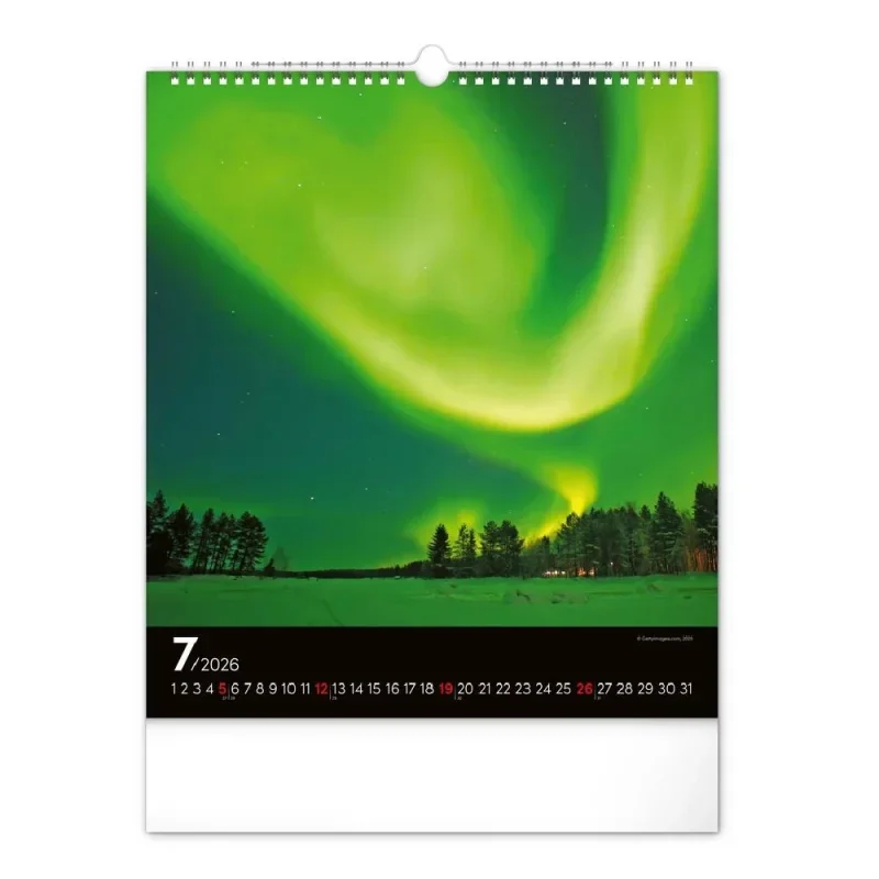 6087-AB Reálszisztéma Falinaptár Aurora Borealis 30 × 34 cm (2026)