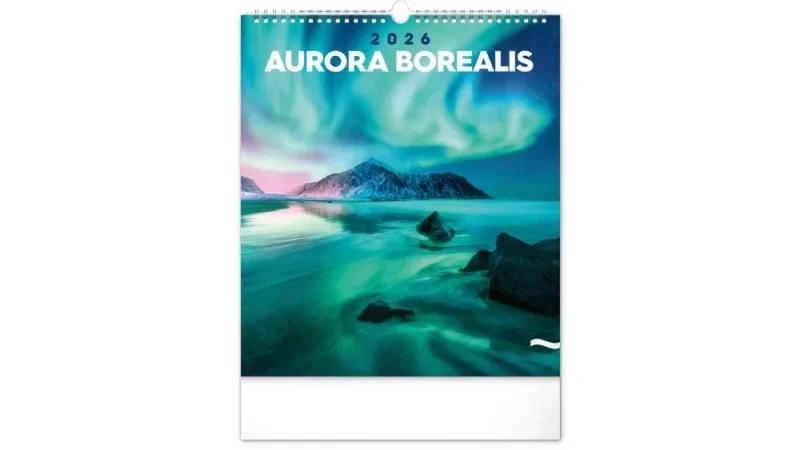 6087-AB Reálszisztéma Falinaptár Aurora Borealis 30 × 34 cm (2026)