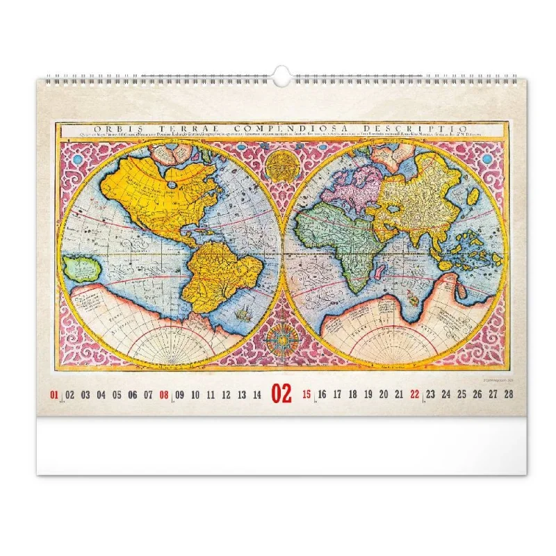 6094-AN Reálszisztéma Falinaptár Antique Maps 48 × 33 cm (2026)