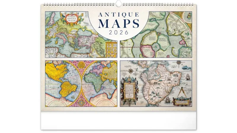 6094-AN Reálszisztéma Falinaptár Antique Maps 48 × 33 cm (2026)