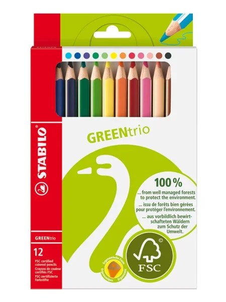 Stabilo Greentrio vastag színesceruza készlet 12 db-os