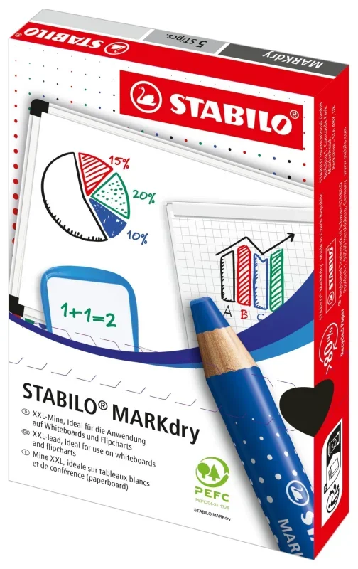 STABILO MARKdry vastag színes jelölő ceruza, whiteboard táblákhoz és flipchartokhoz kék