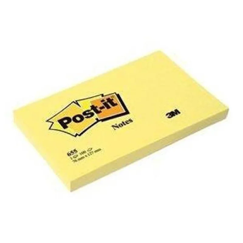 3M Post-it öntapadós jegyzettömb (76x127 mm, 100 lap) kanári sárga, 6830-CY-W10