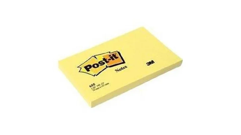 3M Post-it öntapadós jegyzettömb (76x127 mm, 100 lap) kanári sárga, 6830-CY-W10