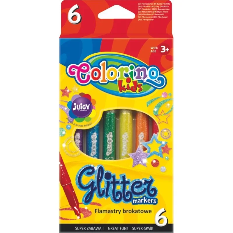 Colorino 6db-os glitteres filctoll készlet