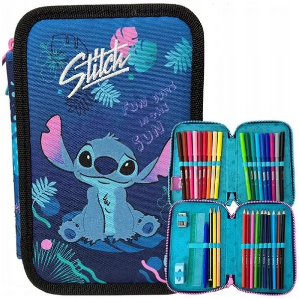 CoolPack töltött tolltartó, kétemeletes, Disney core STITCH