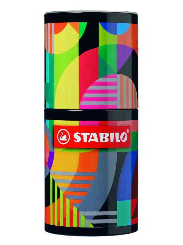 STABILO Pen 68 rostirón ARTY készlet henger alakú fémdobozban, 45 db-os